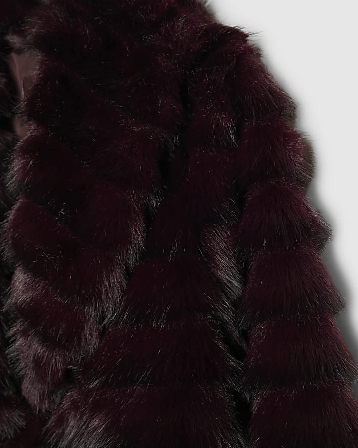 Purple Short Faux Fur Coat