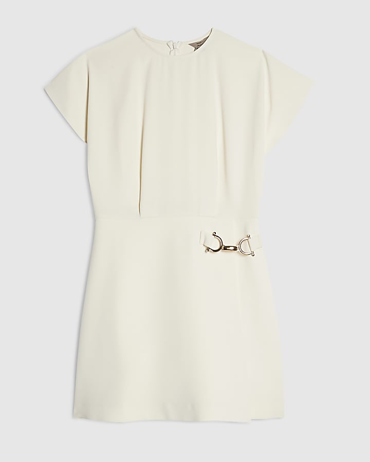 Cream Snaffle Trim Mini Dress