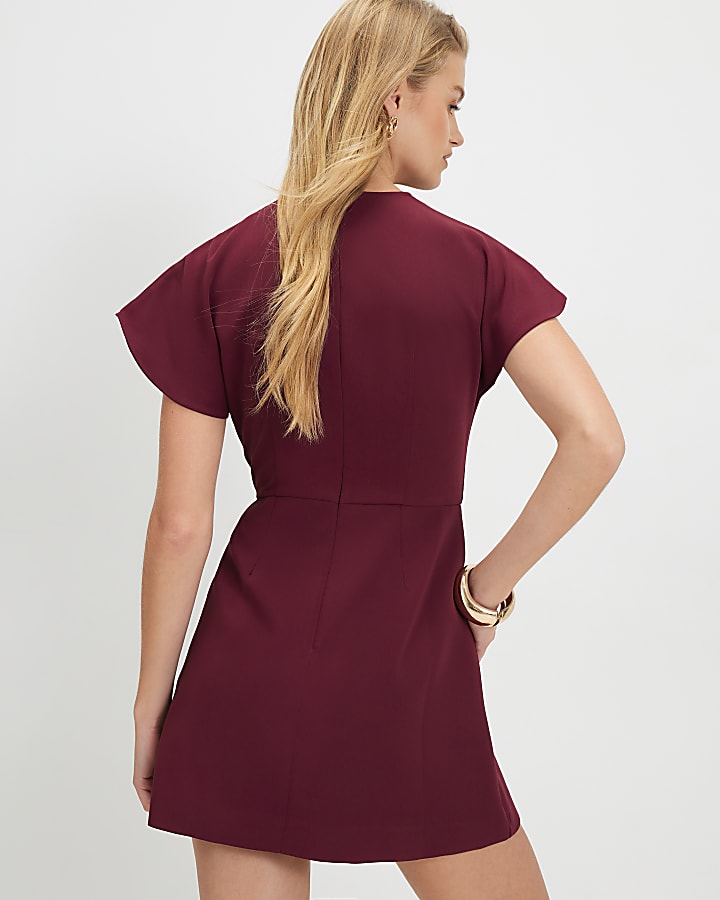 Red Snaffle Trim Mini Dress