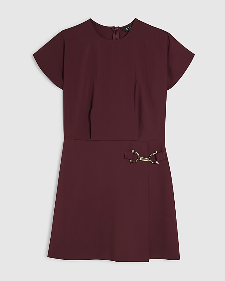 Red Snaffle Trim Mini Dress