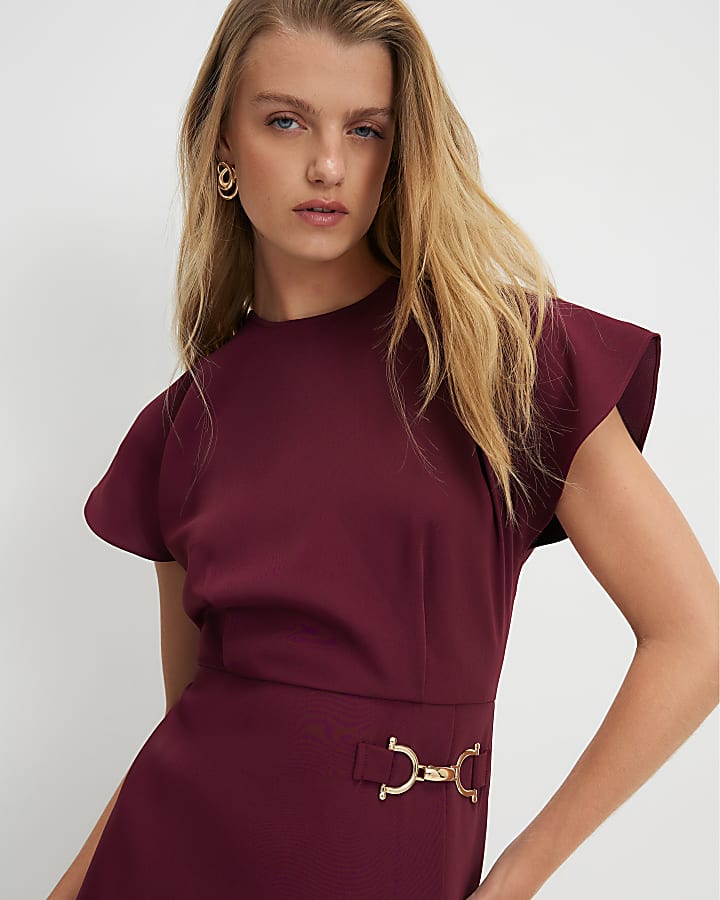 Red Snaffle Trim Mini Dress