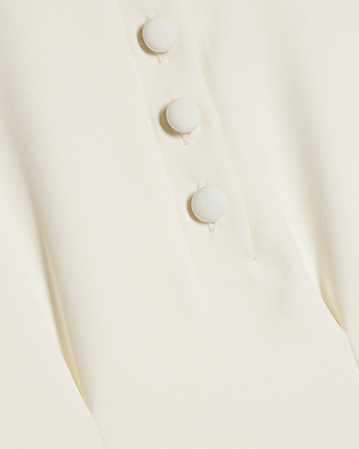 White Collared Button Mini Dress