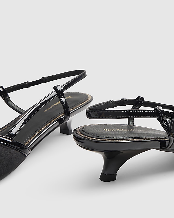 Black Double Bow Slingback Court Heels