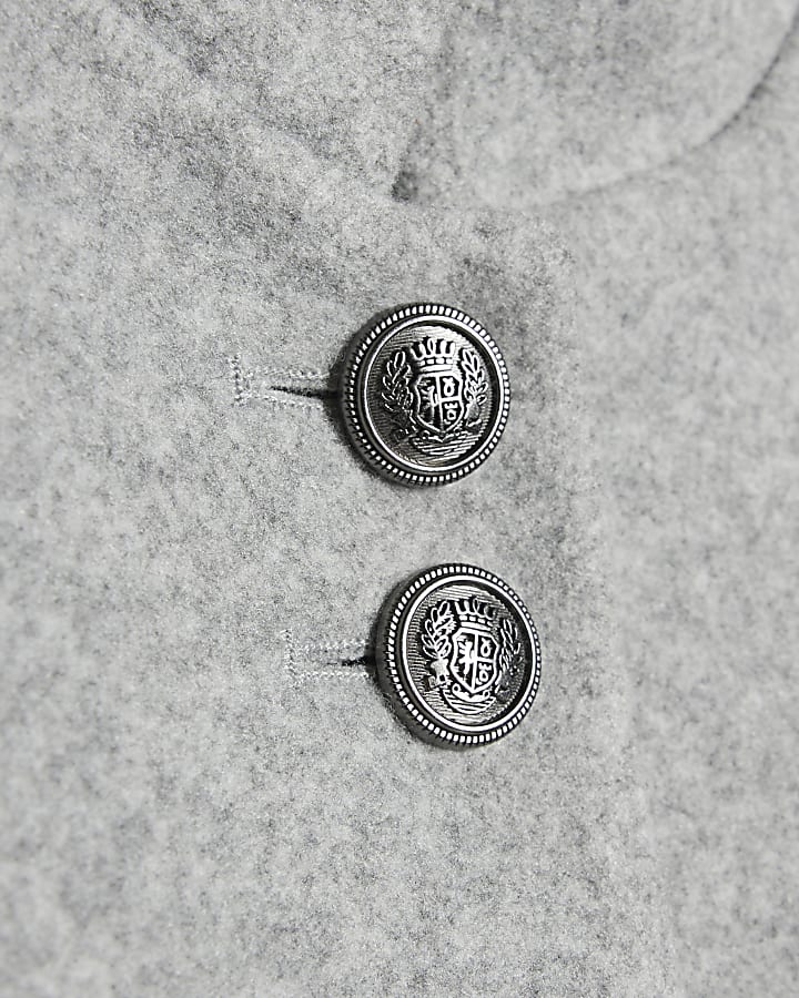 Grey Crest Button Drummer Jacket