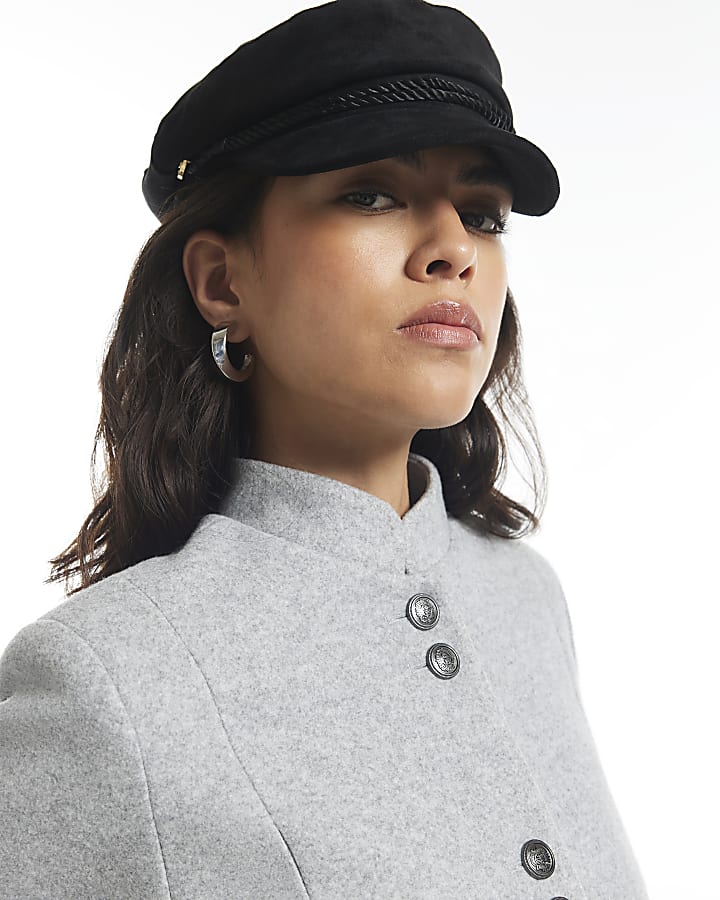 Grey Crest Button Drummer Jacket