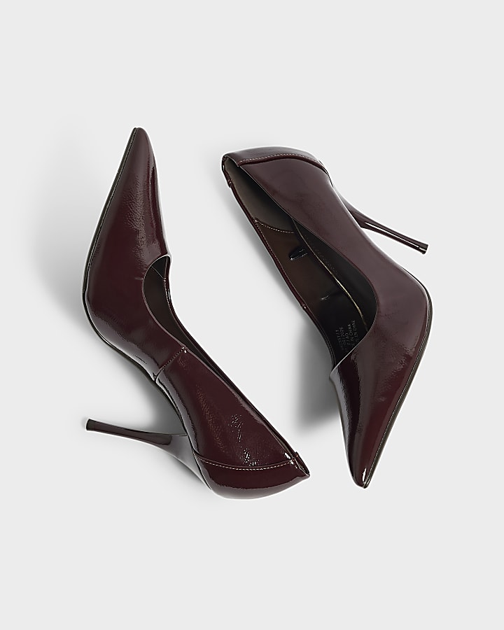 Burgundy Patent Court Heels
