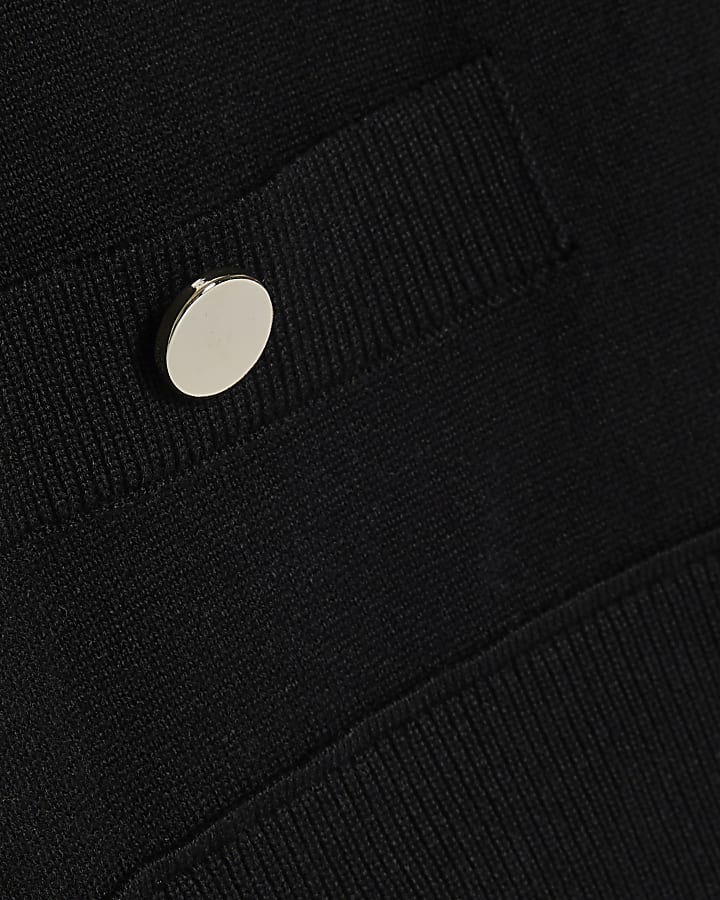 Black Crew Neck Cardigan