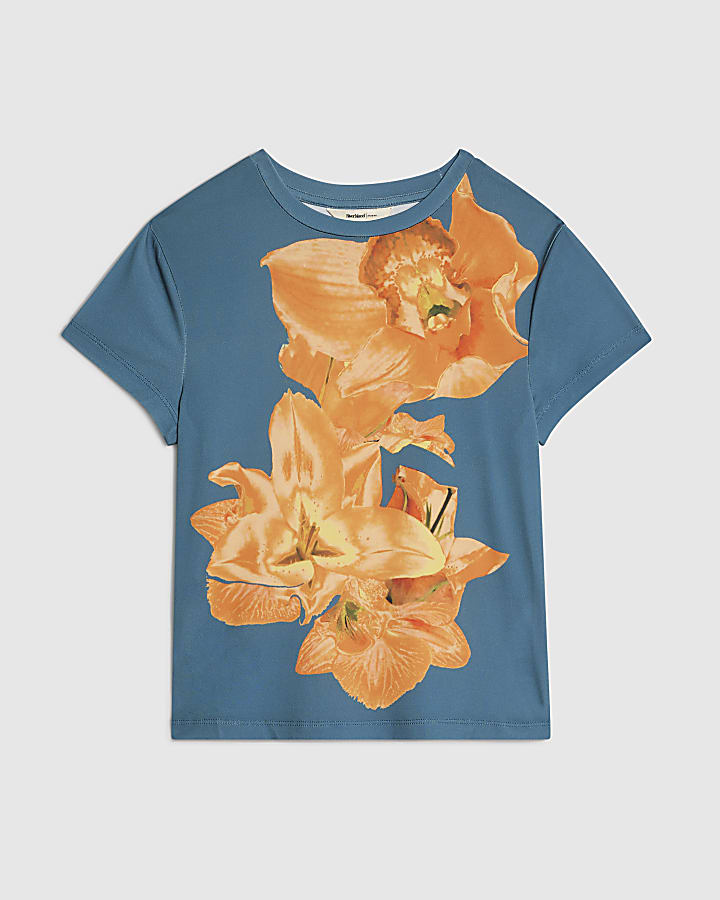 Green Short Sleeve Floral Baby T-shirt