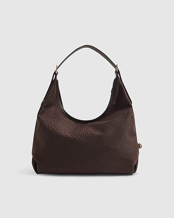 Brown Monogram Jacquard Slouch Bag