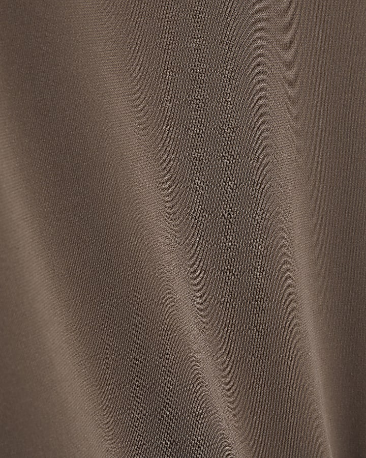 Brown Cold Shoulder Top