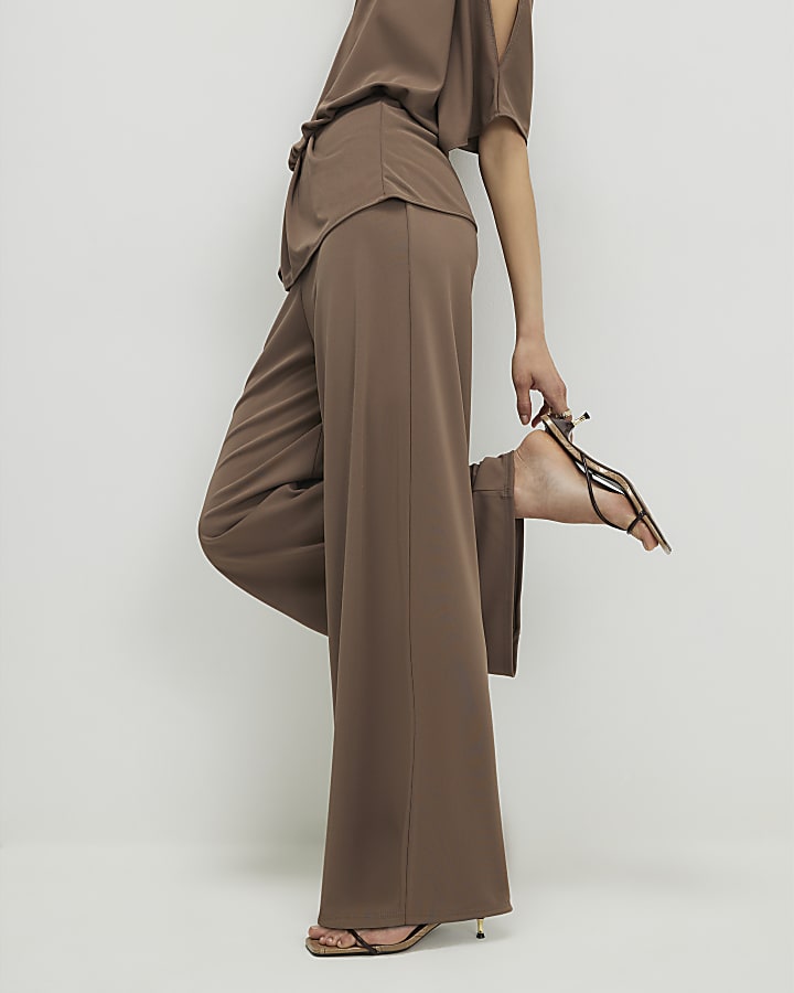 Brown Wide Leg Trousers