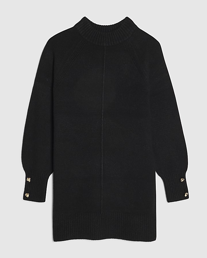 Black Cosy Jumper Dress