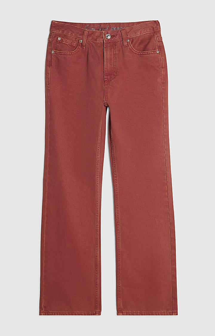 Rust Mid Rise 90s Slim Straight Leg Jeans