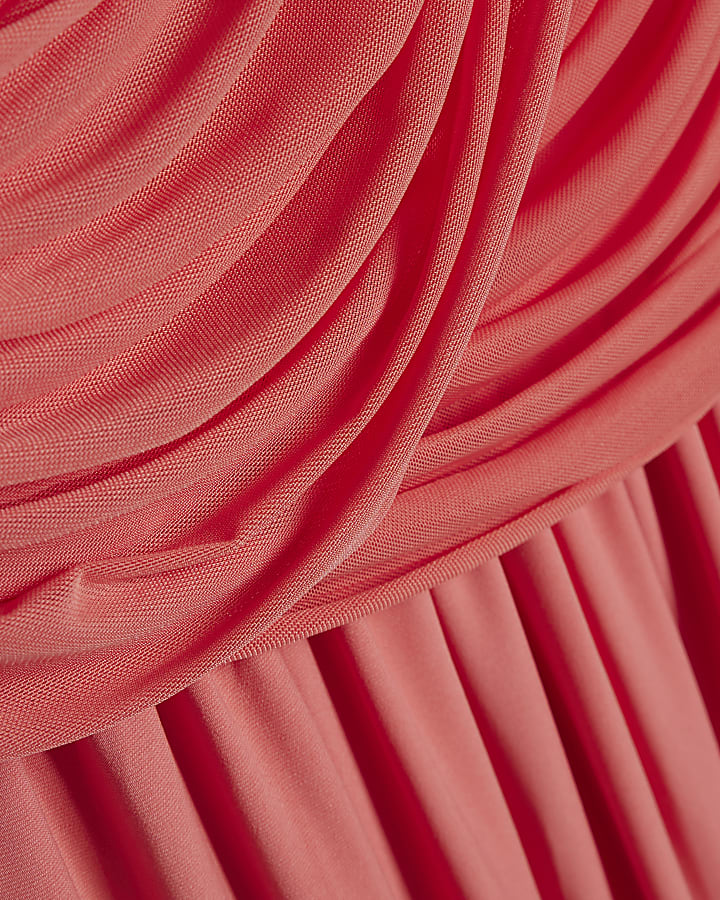 Petite Pink Drape Maxi Dress