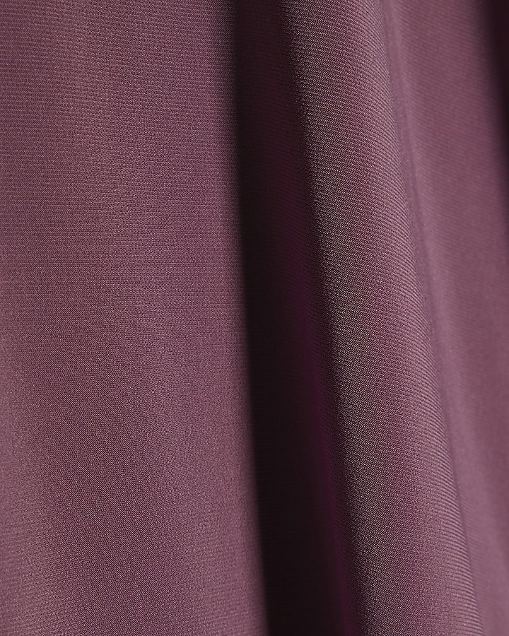 Purple Asymmetric Drape Sleeve Flowing Top
