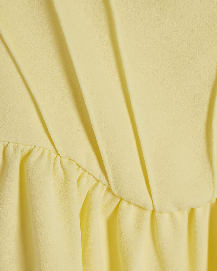 Yellow Tie Shoulder Corset Mini