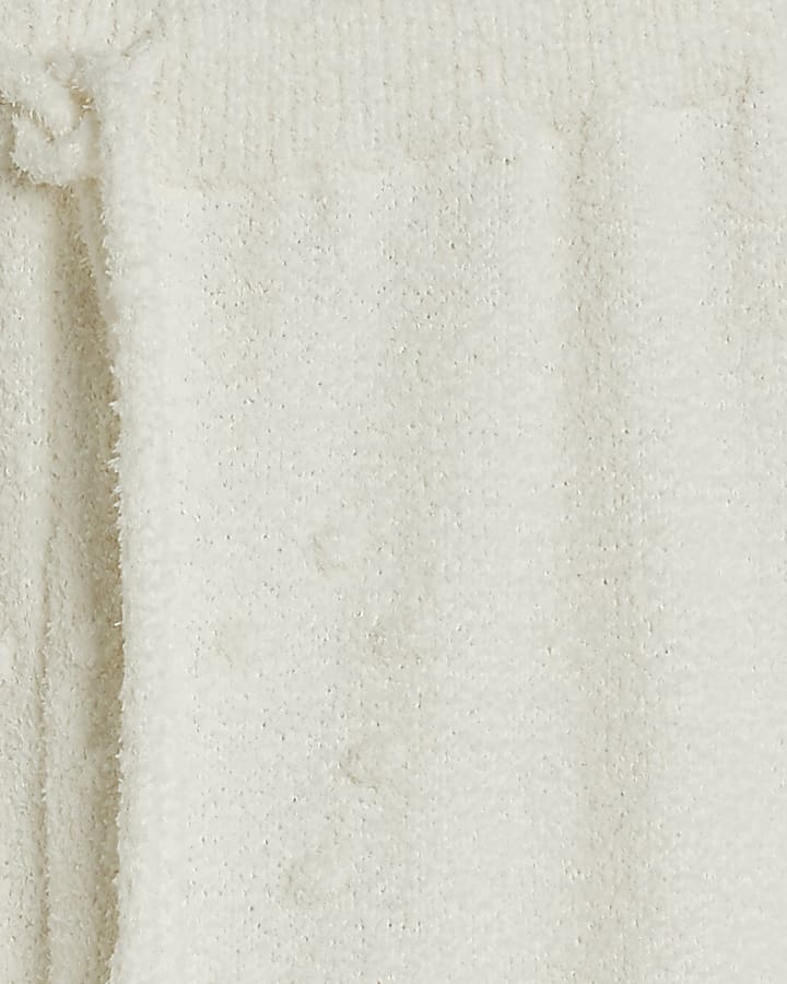 Cream Cosy Heart Embossed Trousers