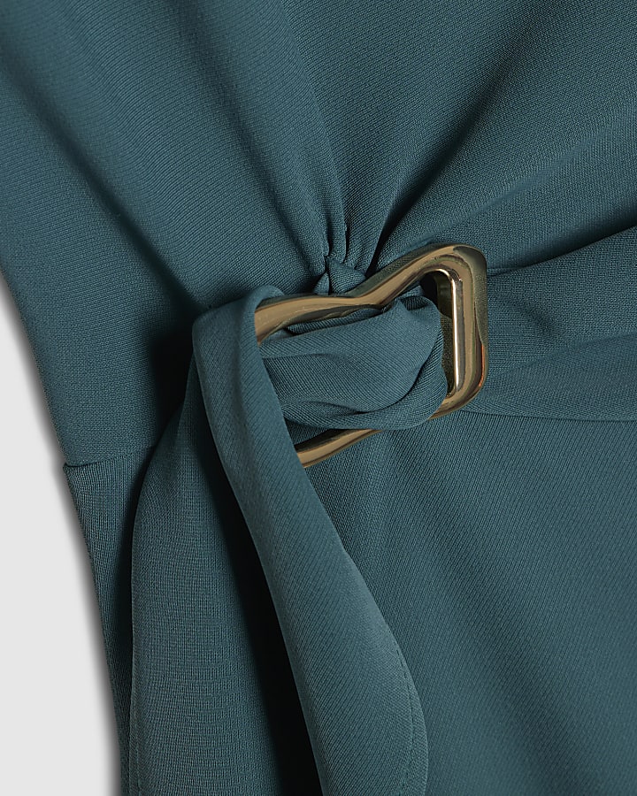Blue Crepe Snaffle Detail Mini Dress