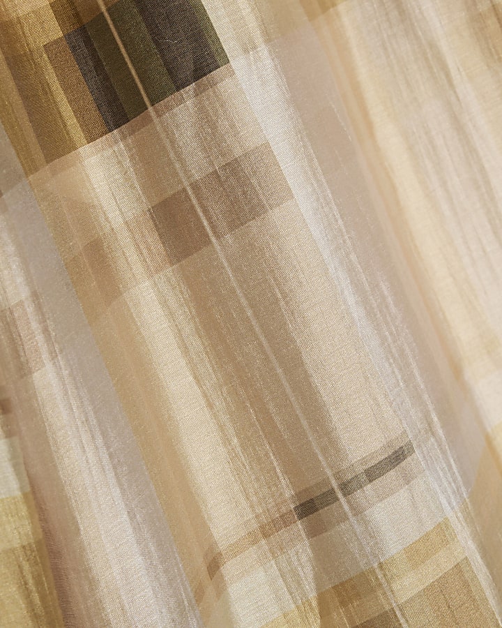 Cream Muted Check Cuffed Trousers