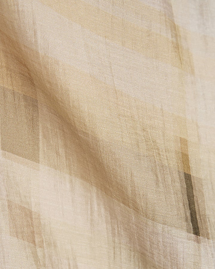 Cream Muted Check Cami Top