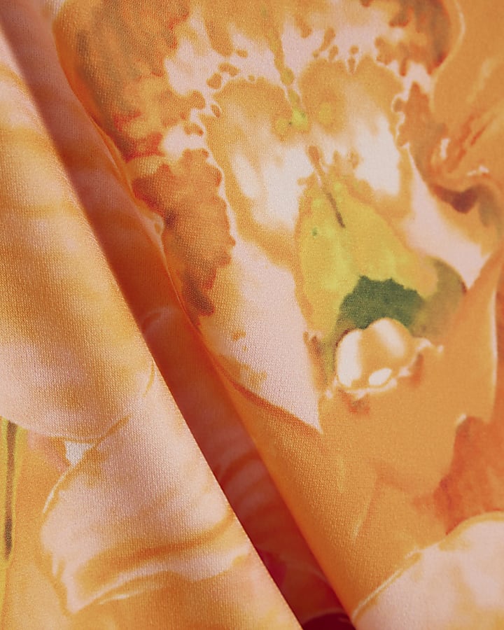 Orange Short Sleeve Floral Baby T-shirt