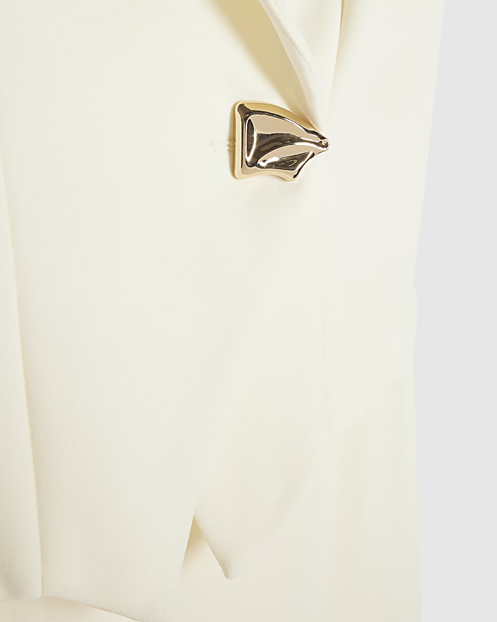 Petite Cream Cap Sleeve Jumpsuit