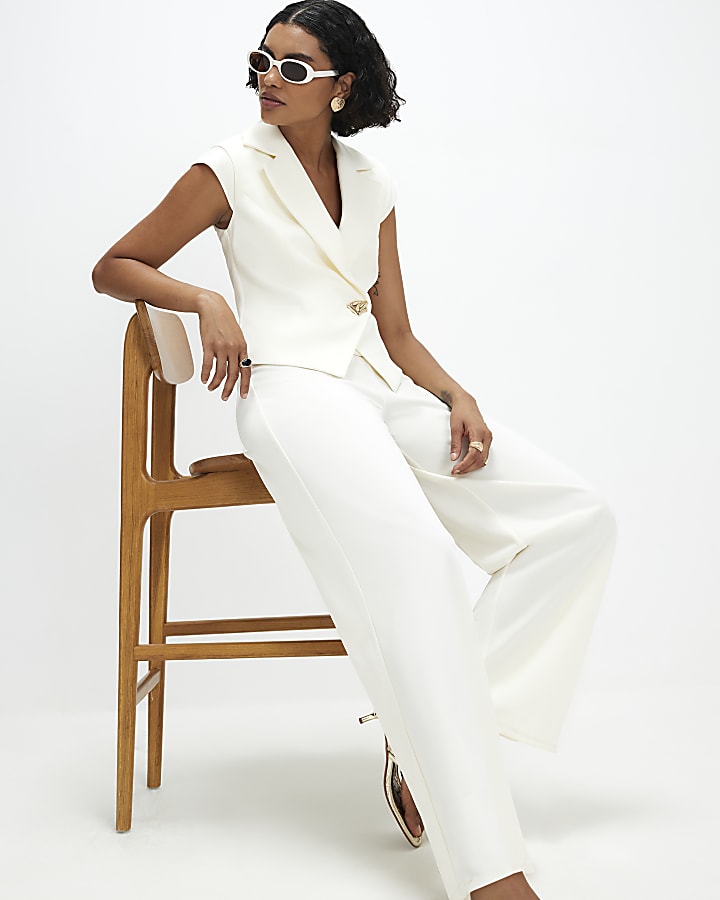 Cream Cap Sleeve Jumpsuit