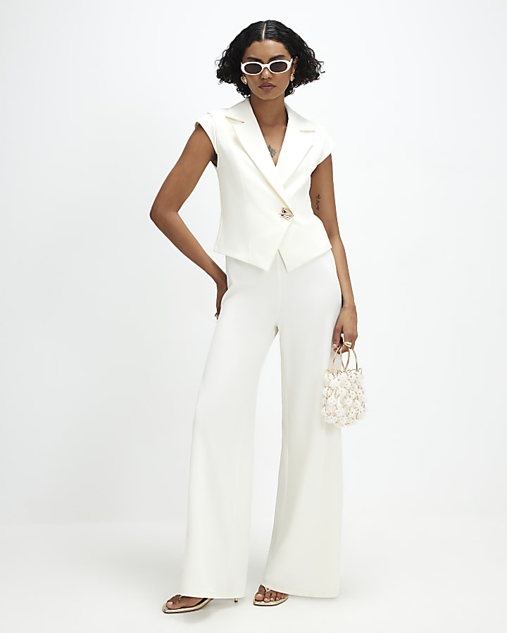 Cream Cap Sleeve Jumpsuit