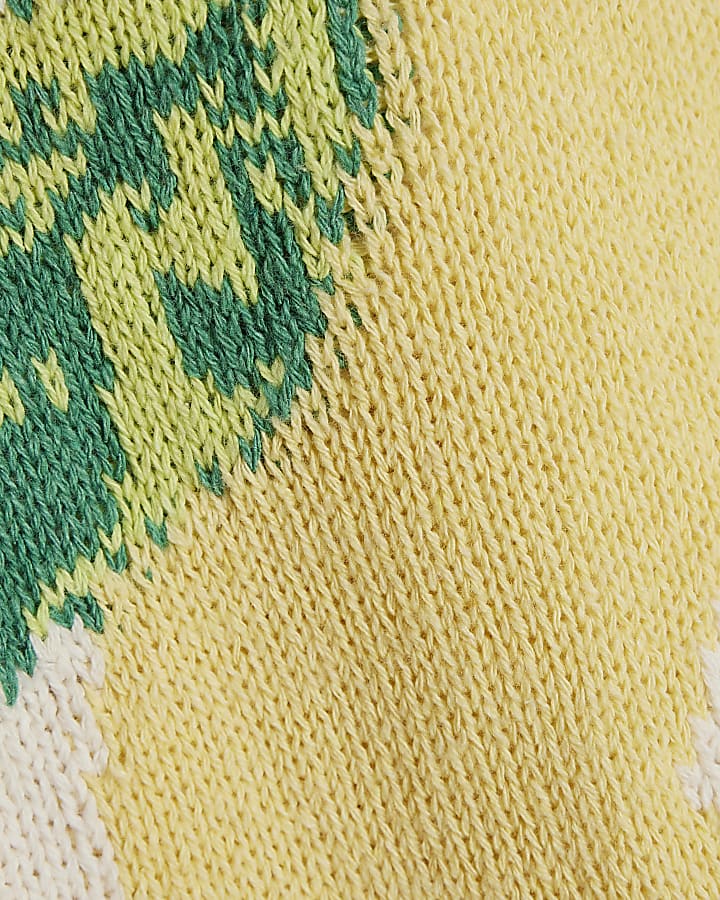 Cream Knitted Lemon Whipstitch Tank Top