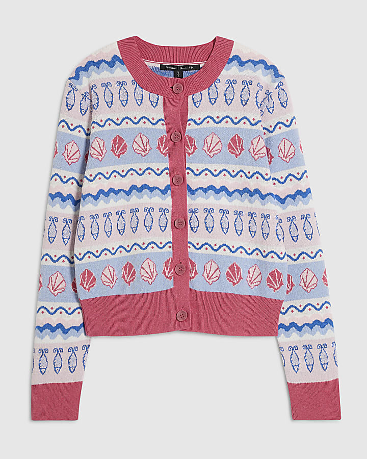 Pink Knitted Shell Cardigan
