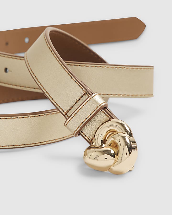 Gold Skinny Knot Belt