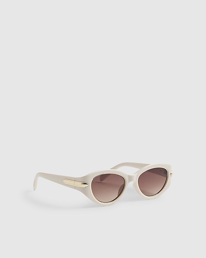 Cream Cat Eye Gold Detail Sunglasses