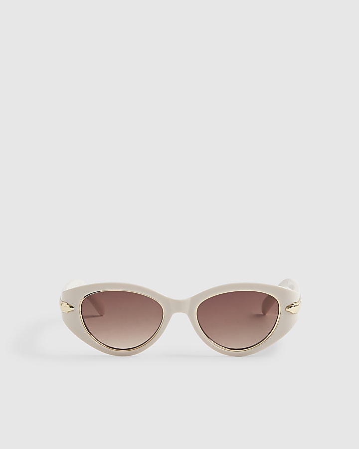 Cream Cat Eye Gold Detail Sunglasses