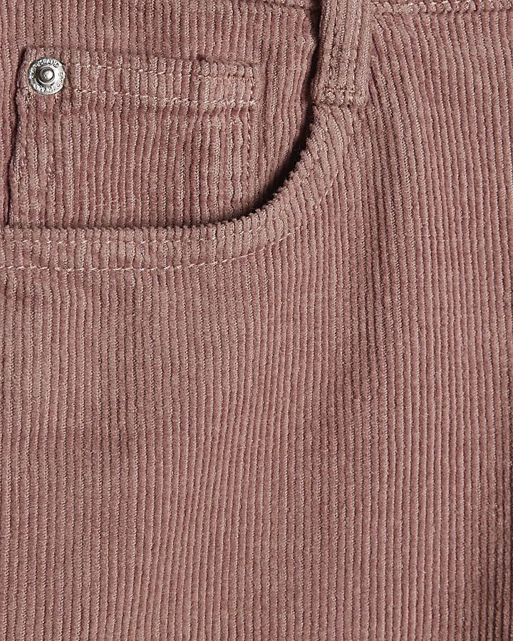 Pink Corduroy Relaxed Straight Leg Jeans