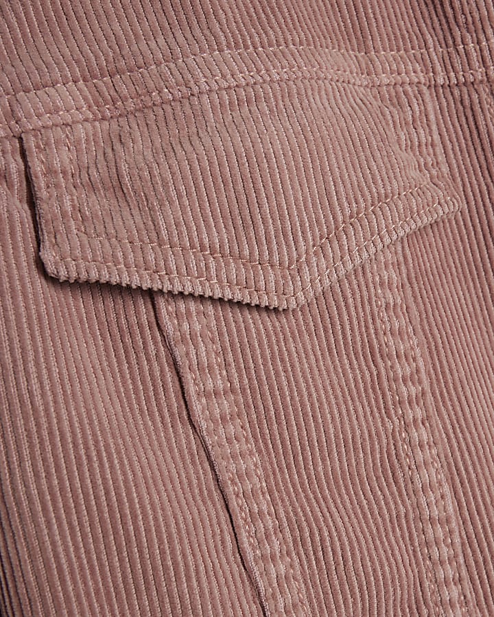 Pink Corduroy Skater Mini Dress