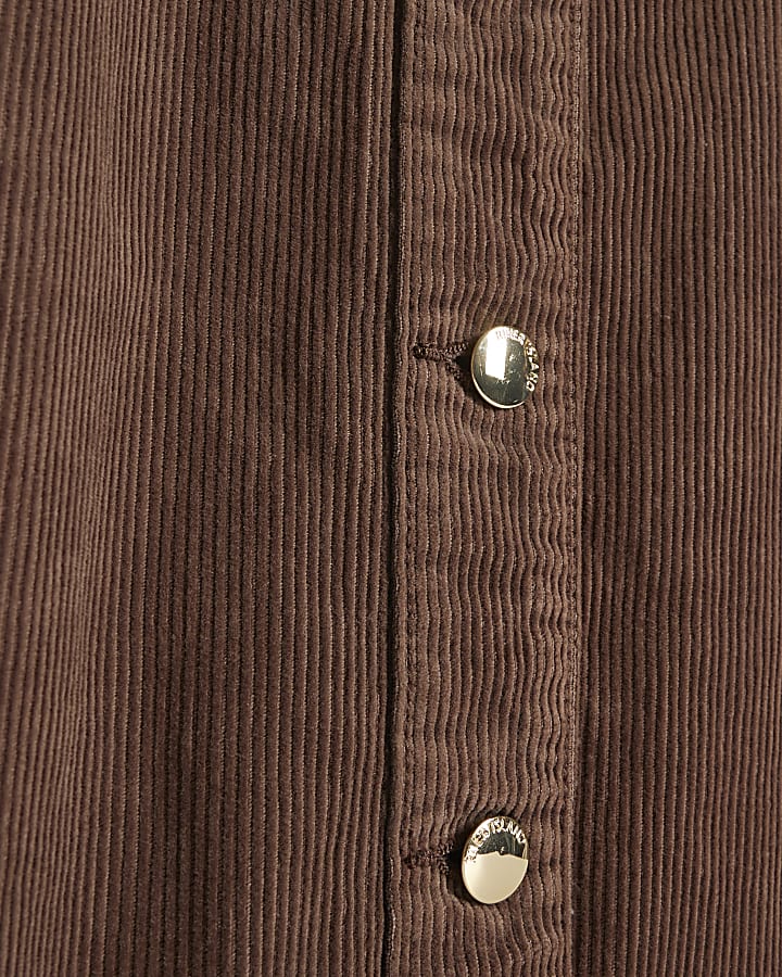 Brown Corduroy Smock Dress