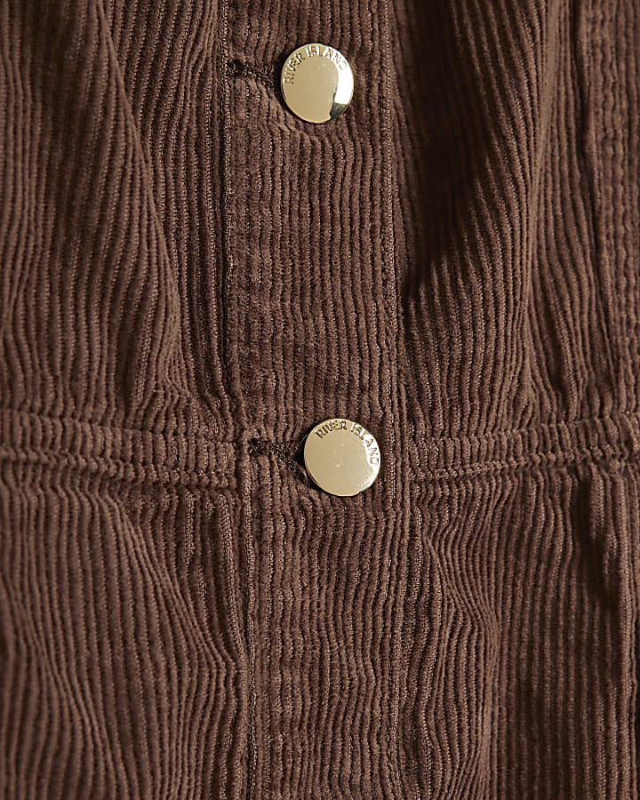 Brown Corduroy Waisted Jacket