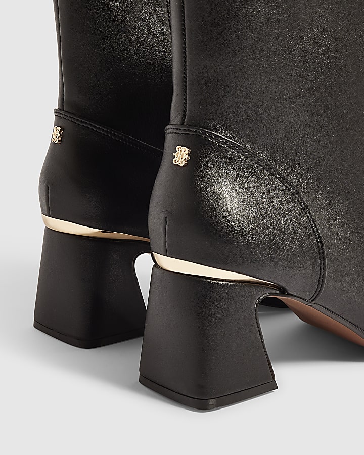 Black Toe Cap Ankle Boots