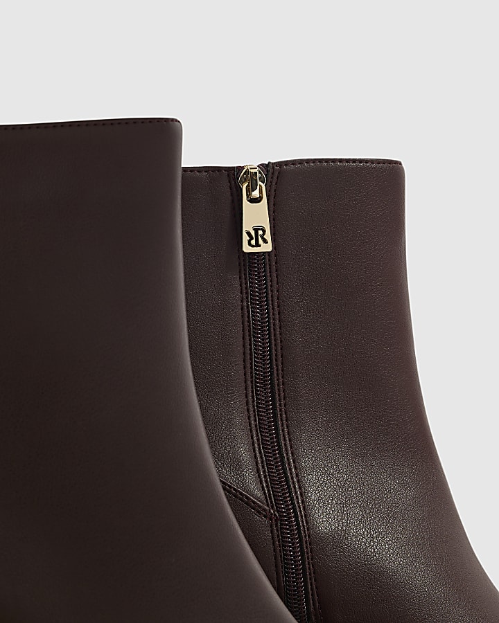 Burgundy Toe Cap Ankle Boots