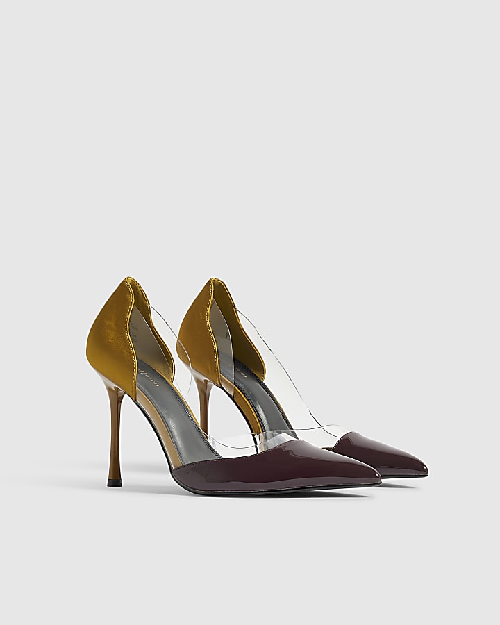 Yellow Spliced Perspex Court Heels