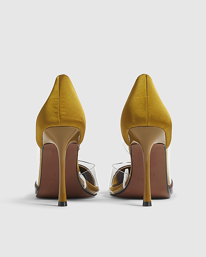 Yellow Spliced Perspex Court Heels