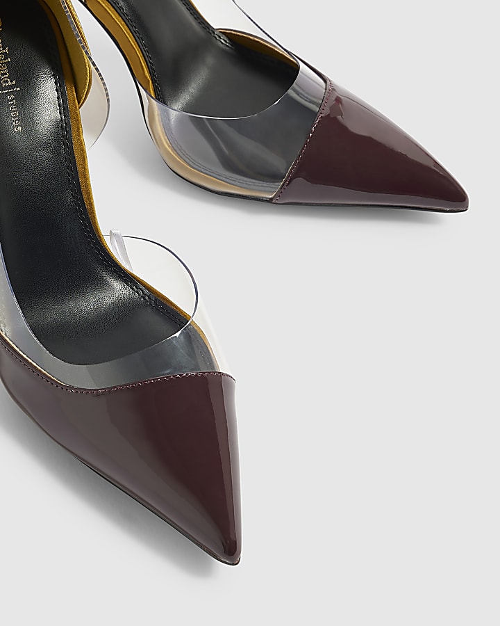 Yellow Spliced Perspex Court Heels
