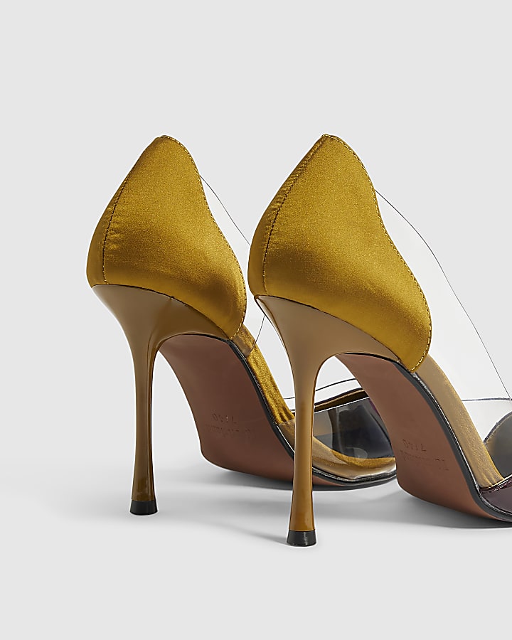 Yellow Spliced Perspex Court Heels