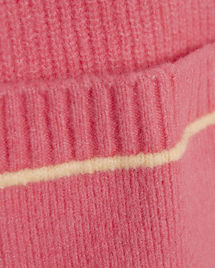 Pink Colour Block Cardigan