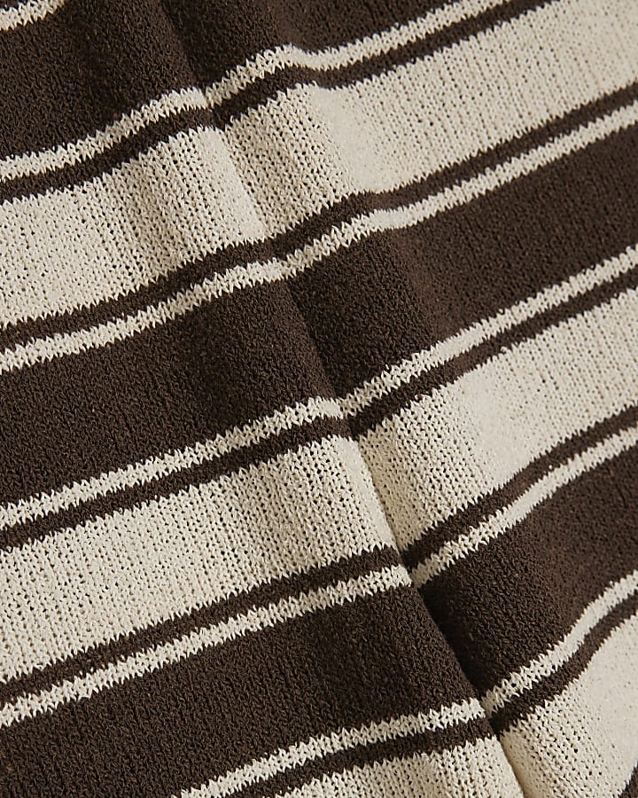 Brown Stripe Wide Leg Trousers