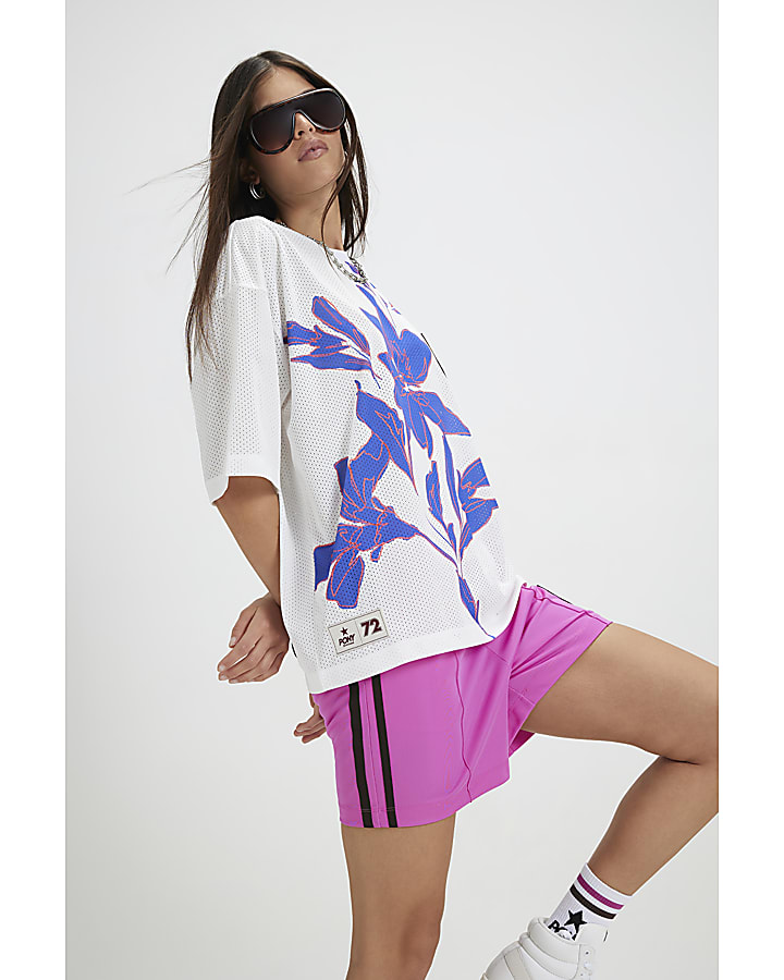 White Pony Floral Sports T-Shirt