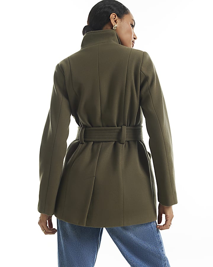 Khaki Belted Short Coat