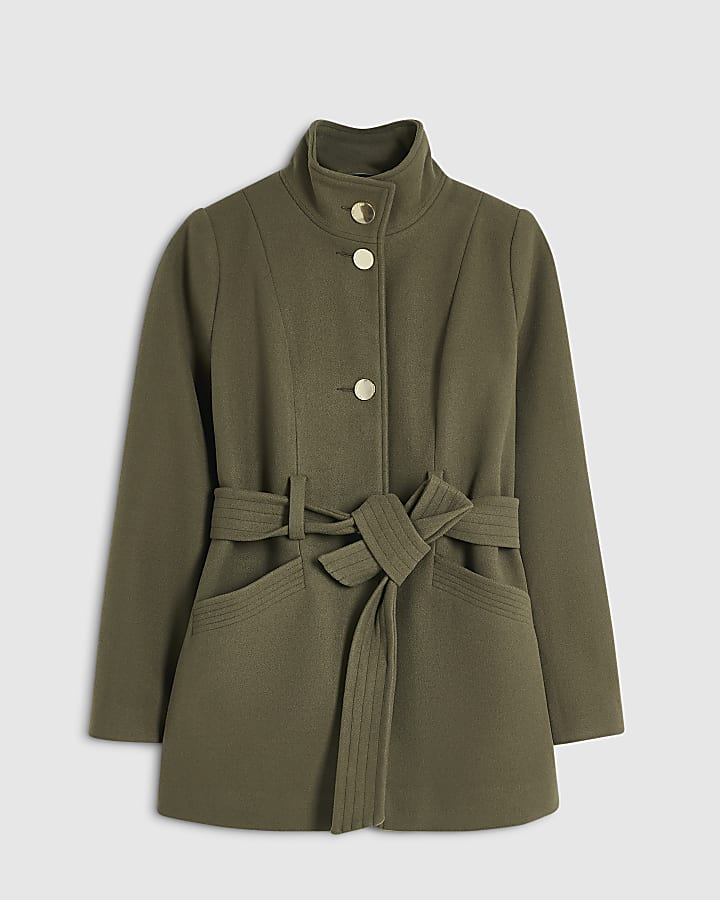 Khaki Belted Short Coat