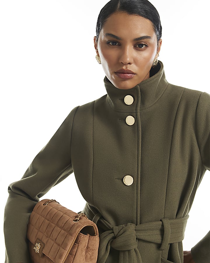 Khaki Belted Short Coat