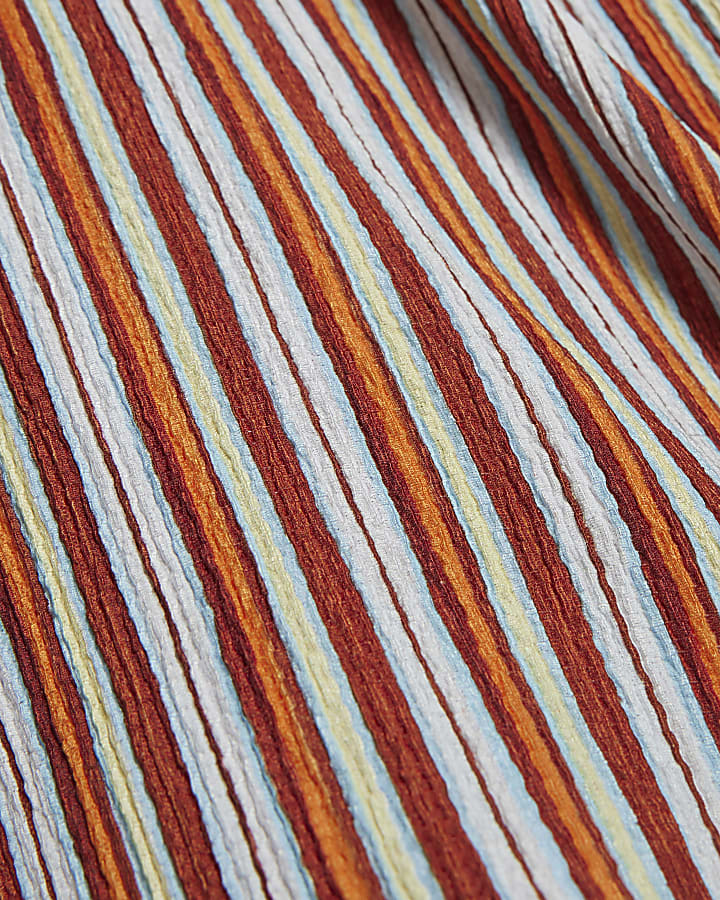 Orange Stripe Textured Culottes